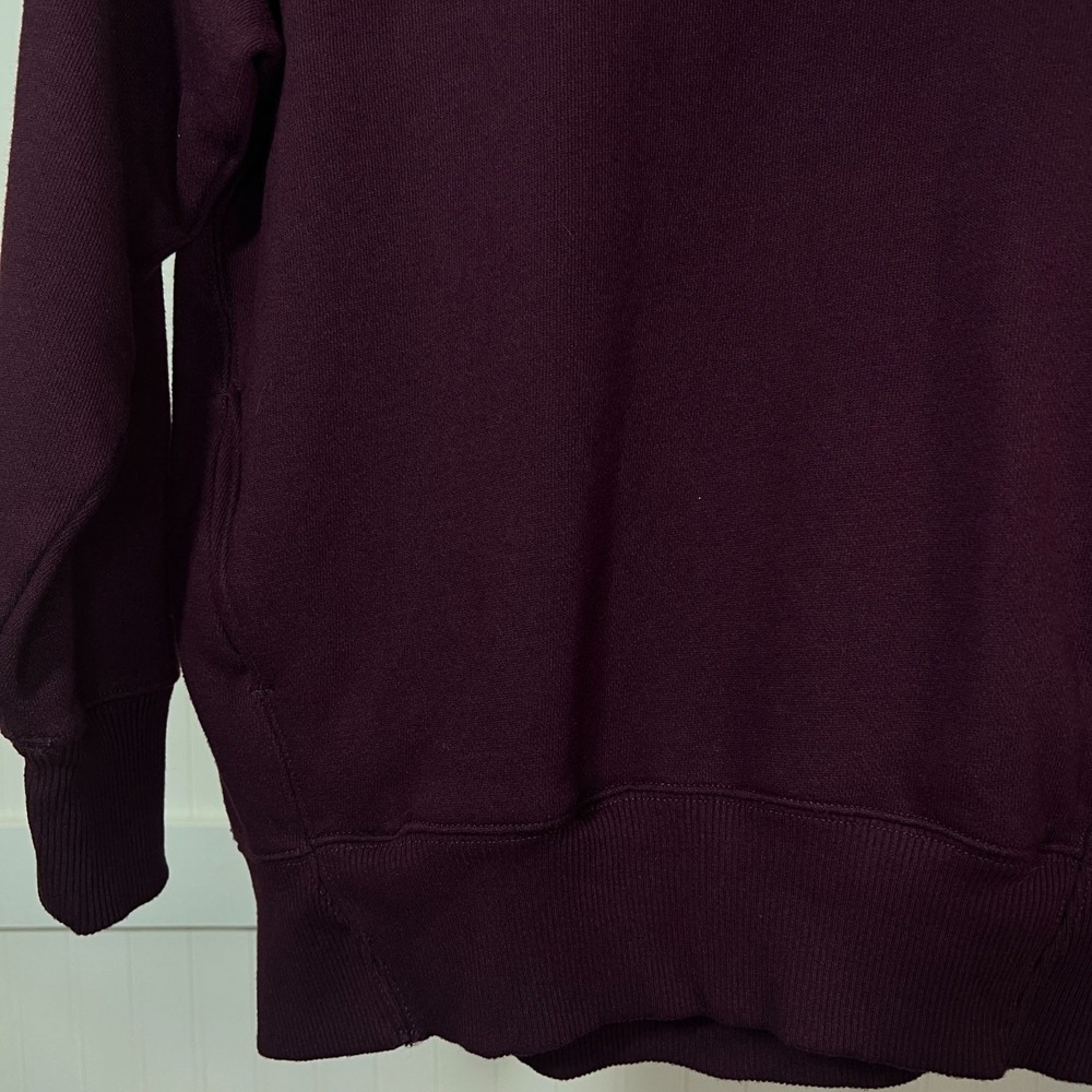 Aerie Roll Neck Sweater XS Burgundy Cabincore Fisherman Cozy Pockets Pullover - Picture 4 of 9